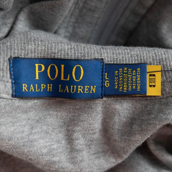 Polo Ralph Lauren Men Luxury Jersey Quarter Zip Pullover Grey Size L - Picture 6 of 7